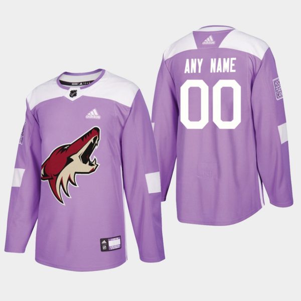 Arizona-Coyotes-Tilpasset-Troeje-Warmup-Practice-Hockey-Fights-Cancer-Lavender