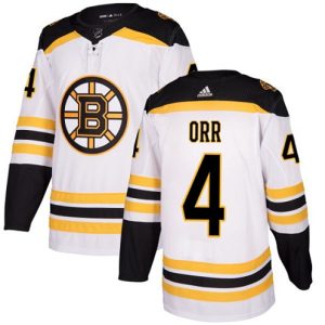 Boern-NHL-Boston-Bruins-Ishockey-Troeje-Bobby-Orr-4-Authentic-Hvid-Ude