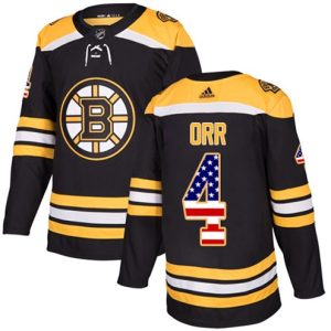 Boern-NHL-Boston-Bruins-Ishockey-Troeje-Bobby-Orr-4-Authentic-Sort-USA-Flag-Fashion