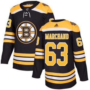 Boern-NHL-Boston-Bruins-Ishockey-Troeje-Brad-Marchand-63-Authentic-Sort-Hjemme