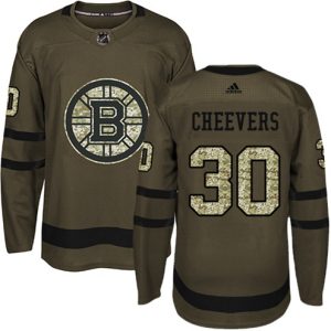 Boern-NHL-Boston-Bruins-Ishockey-Troeje-Gerry-Cheevers-30-Authentic-Groen-Salute-to-Service