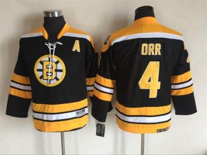 Boern-NHL-Boston-Bruins-Ishockey-Troeje-Retro-Bobby-Orr-4-Sort