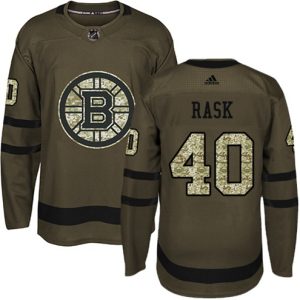 Boern-NHL-Boston-Bruins-Ishockey-Troeje-Tuukka-Rask-40-Authentic-Groen-Salute-to-Service