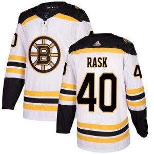 Boern-NHL-Boston-Bruins-Ishockey-Troeje-Tuukka-Rask-40-Authentic-Hvid-Ude