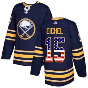 Boern-NHL-Buffalo-Sabres-Ishockey-Troeje-Jack-Eichel-15-Navy-USA-Flag-Fashion-Authentic