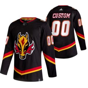 Boern-NHL-Calgary-Flames-Ishockey-Troeje-2021-Reverse-Retro-Special-Edition-Authentic-Sort-Custom