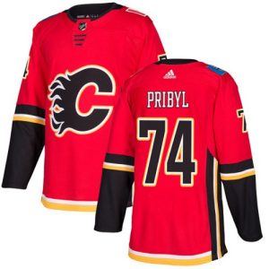 Boern-NHL-Calgary-Flames-Ishockey-Troeje-Daniel-Pribyl-74-Authentic-Roed-Hjemme