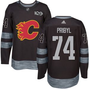 Boern-NHL-Calgary-Flames-Ishockey-Troeje-Daniel-Pribyl-74-Authentic-Sort-1917-2017-100th-Anniversary