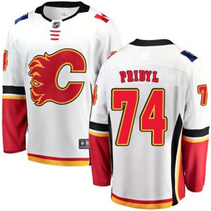 Boern-NHL-Calgary-Flames-Ishockey-Troeje-Daniel-Pribyl-74-Breakaway-Hvid-Fanatics-Branded-Ude