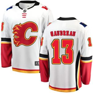 Boern-NHL-Calgary-Flames-Ishockey-Troeje-Johnny-Gaudreau-13-Breakaway-Hvid-Fanatics-Branded-Ude