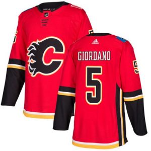 Boern-NHL-Calgary-Flames-Ishockey-Troeje-Mark-Giordano-5-Authentic-Roed-Hjemme