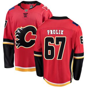 Boern-NHL-Calgary-Flames-Ishockey-Troeje-Michael-Frolik-67-Breakaway-Roed-Fanatics-Branded-Hjemme