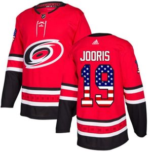 Boern-NHL-Carolina-Hurricanes-Ishockey-Troeje-Josh-Jooris-19-Authentic-RoedUSA-Flag-Fashion