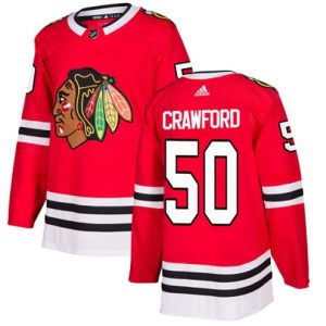 Boern-NHL-Chicago-Blackhawks-Ishockey-Troeje-Corey-Crawford-50-Authentic-Roed-Hjemme