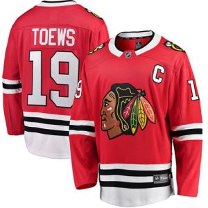 Boern-NHL-Chicago-Blackhawks-Ishockey-Troeje-Jonathan-Toews-19-Breakaway-Roed-Fanatics-Branded-Hjemme