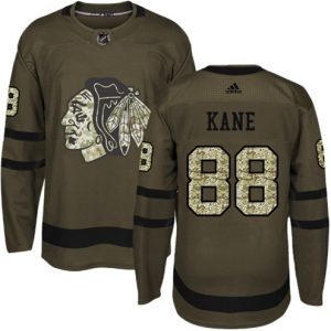 Boern-NHL-Chicago-Blackhawks-Ishockey-Troeje-Patrick-Kane-88-Authentic-Groen-Salute-to-Service
