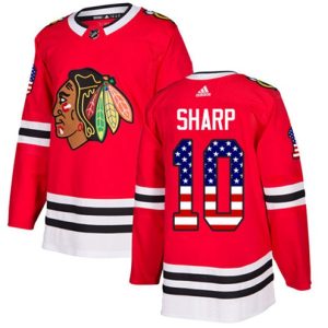 Boern-NHL-Chicago-Blackhawks-Ishockey-Troeje-Patrick-Sharp-10-Authentic-Roed-USA-Flag-Fashion