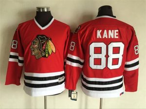 Boern-NHL-Chicago-Blackhawks-Ishockey-Troeje-Retro-Patrick-Kane-88-Roed