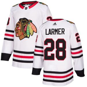 Boern-NHL-Chicago-Blackhawks-Ishockey-Troeje-Steve-Larmer-28-Authentic-Hvid-Ude