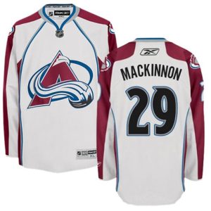 Boern-NHL-Colorado-Avalanche-Ishockey-Troeje-Nathan-MacKinnon-29-Reebok-Hvid-Ude