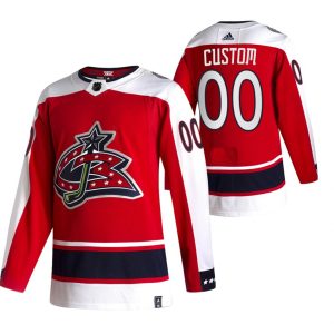 Boern-NHL-Columbus-Blue-Jackets-Ishockey-Troeje-2021-Reverse-Retro-Authentic-Roed-Custom