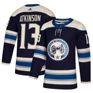 Boern-NHL-Columbus-Blue-Jackets-Ishockey-Troeje-Cam-Atkinson-13-2018-19-Navy-Authentic