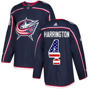 Boern-NHL-Columbus-Blue-Jackets-Ishockey-Troeje-Scott-Harrington-4-Authentic-Navy-Blaa-USA-Flag-Fashion