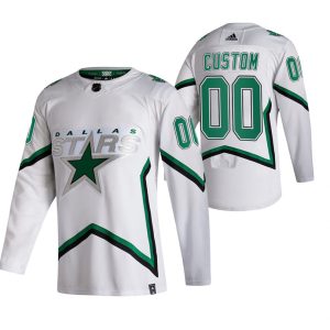 Boern-NHL-Dallas-Stars-Ishockey-Troeje-2021-Reverse-Retro-Special-Edition-Authentic-Hvid-Custom
