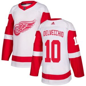 Boern-NHL-Detroit-Red-Wings-Ishockey-Troeje-Alex-Delvecchio-10-Authentic-Hvid-Ude
