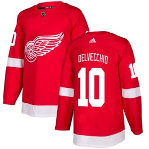 Boern-NHL-Detroit-Red-Wings-Ishockey-Troeje-Alex-Delvecchio-10-Authentic-Roed-Hjemme