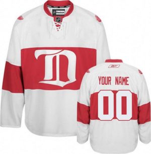 Boern-NHL-Detroit-Red-Wings-Ishockey-Troeje-Customized-Reebok-Third-Hvid-Authentic-Winter-Classic