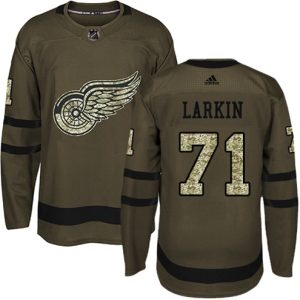 Boern-NHL-Detroit-Red-Wings-Ishockey-Troeje-Dylan-Larkin-71-Authentic-Groen-Salute-to-Service