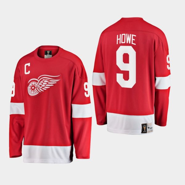 Boern-NHL-Detroit-Red-Wings-Ishockey-Troeje-Gordie-Howe-9-Roed-Premier-Breakaway-Heritage