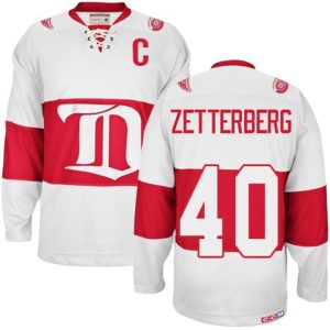Boern-NHL-Detroit-Red-Wings-Ishockey-Troeje-Henrik-Zetterberg-40-Authentic-Throwback-Hvid-CCM-Winter-Classic