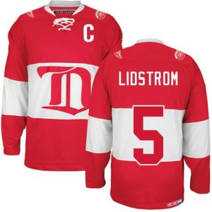 Boern-NHL-Detroit-Red-Wings-Ishockey-Troeje-Nicklas-Lidstrom-5-Authentic-Throwback-Roed-CCM-Winter-Classic