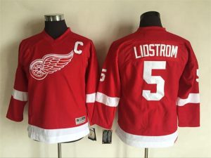 Boern-NHL-Detroit-Red-Wings-Ishockey-Troeje-Nicklas-Lidstrom-5-Roed