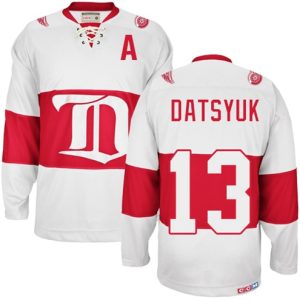Boern-NHL-Detroit-Red-Wings-Ishockey-Troeje-Pavel-Datsyuk-13-Authentic-Throwback-Hvid-CCM-Winter-Classic