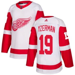 Boern-NHL-Detroit-Red-Wings-Ishockey-Troeje-Steve-Yzerman-19-Authentic-Hvid-Ude