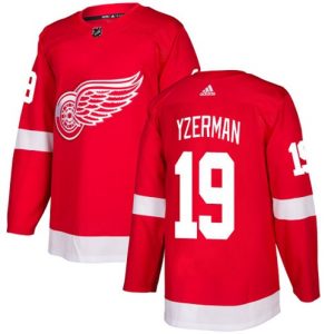 Boern-NHL-Detroit-Red-Wings-Ishockey-Troeje-Steve-Yzerman-19-Authentic-Roed-Hjemme