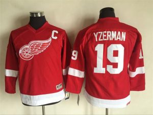 Boern-NHL-Detroit-Red-Wings-Ishockey-Troeje-Steve-Yzerman-19-Roed