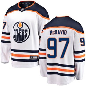 Boern-NHL-Edmonton-Oilers-Ishockey-Troeje-Connor-McDavid-97-Breakaway-Hvid-Fanatics-Branded-Ude