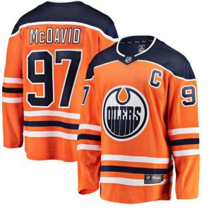 Boern-NHL-Edmonton-Oilers-Ishockey-Troeje-Connor-McDavid-97-Breakaway-Orange-Fanatics-Branded-Hjemme