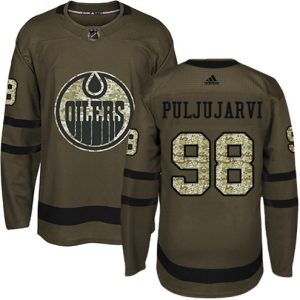 Boern-NHL-Edmonton-Oilers-Ishockey-Troeje-Jesse-Puljujarvi-98-Authentic-Groen-Salute-to-Service