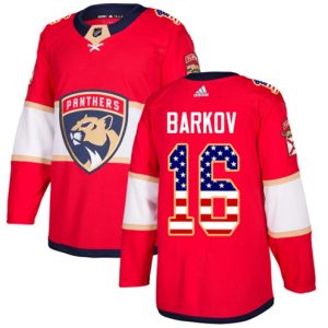 Boern-NHL-Florida-Panthers-Ishockey-Troeje-Aleksander-Barkov-16-Authentic-Roed-USA-Flag-Fashion