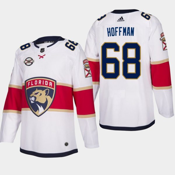 Boern-NHL-Florida-Panthers-Ishockey-Troeje-Mike-Hoffman-68-Silver-Anniversary-Commemorative-Road-Hvid