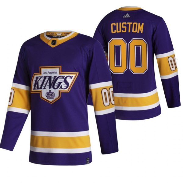 Boern-NHL-Los-Angeles-Kings-Ishockey-Troeje-2021-Reverse-Retro-Authentic-Lilla-Custom