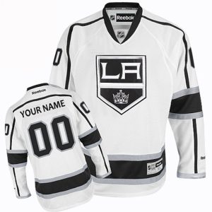 Boern-NHL-Los-Angeles-Kings-Ishockey-Troeje-Customized-Ude-Hvid-Authentic