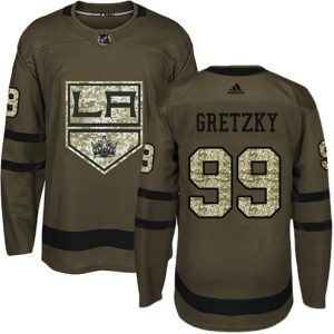 Boern-NHL-Los-Angeles-Kings-Ishockey-Troeje-Wayne-Gretzky-99-Authentic-Groen-Salute-to-Service