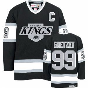 Boern-NHL-Los-Angeles-Kings-Ishockey-Troeje-Wayne-Gretzky-99-Authentic-Throwback-Sort-CCM