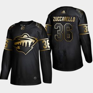 Boern-NHL-Minnesota-Wild-Ishockey-Troeje-Mats-Zuccarello-36-Golden-Edition-Authentic-Sort